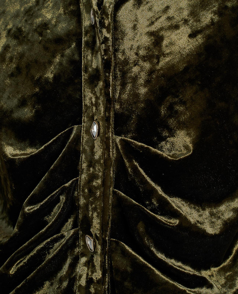 CAMISA DRAPEADA TERCIOPELO