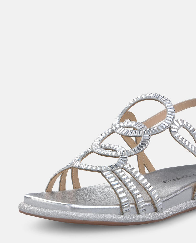 SANDÁLIA RASA COM TIRAS DE CRISTAL