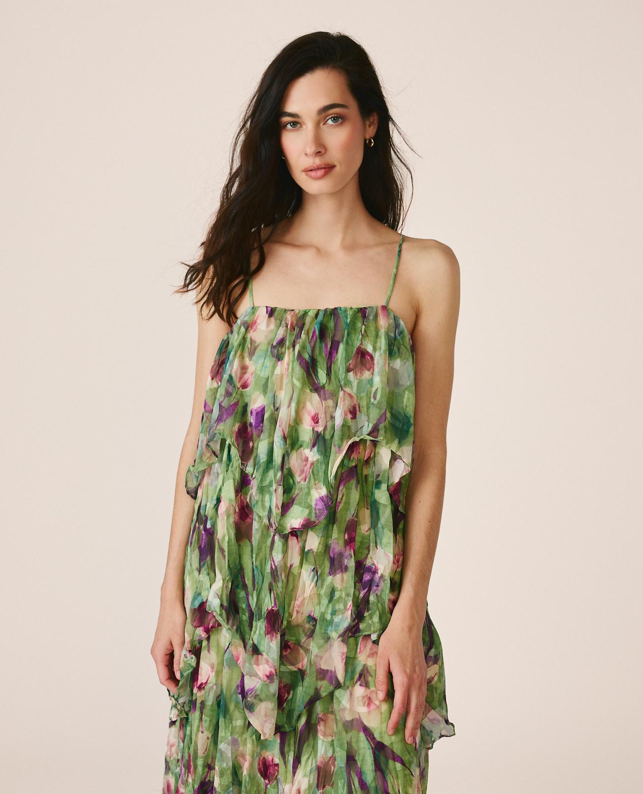 VESTIDO DE GASA FLORAL