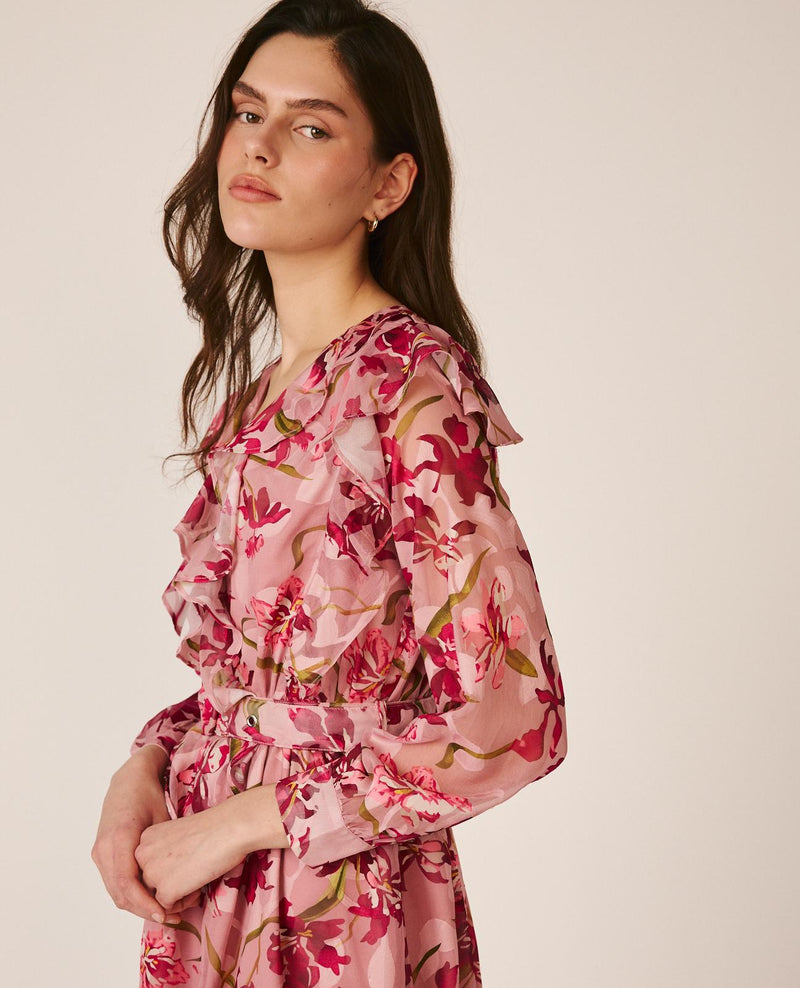 VESTIDO MIDI MANGA ABLUSADA