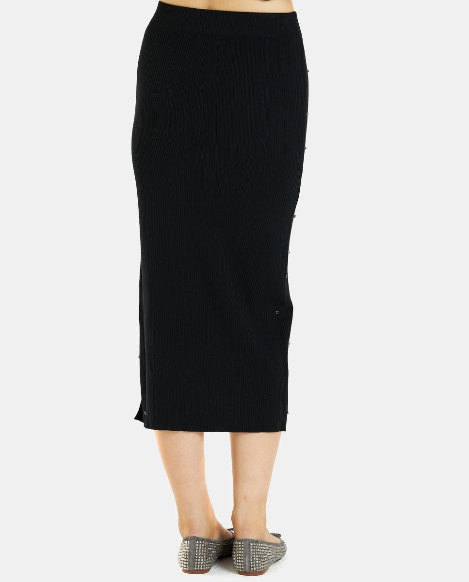 JUPE MIDI TRICOTÉE AVEC DES STRASS