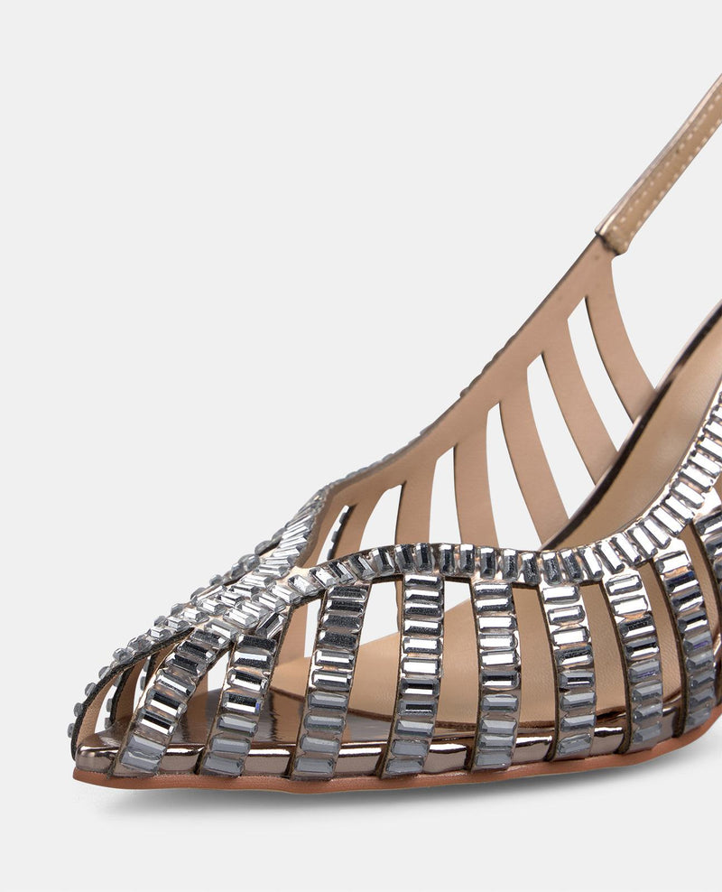 SAPATO DE SALTO COM EFEITO CRISTAL