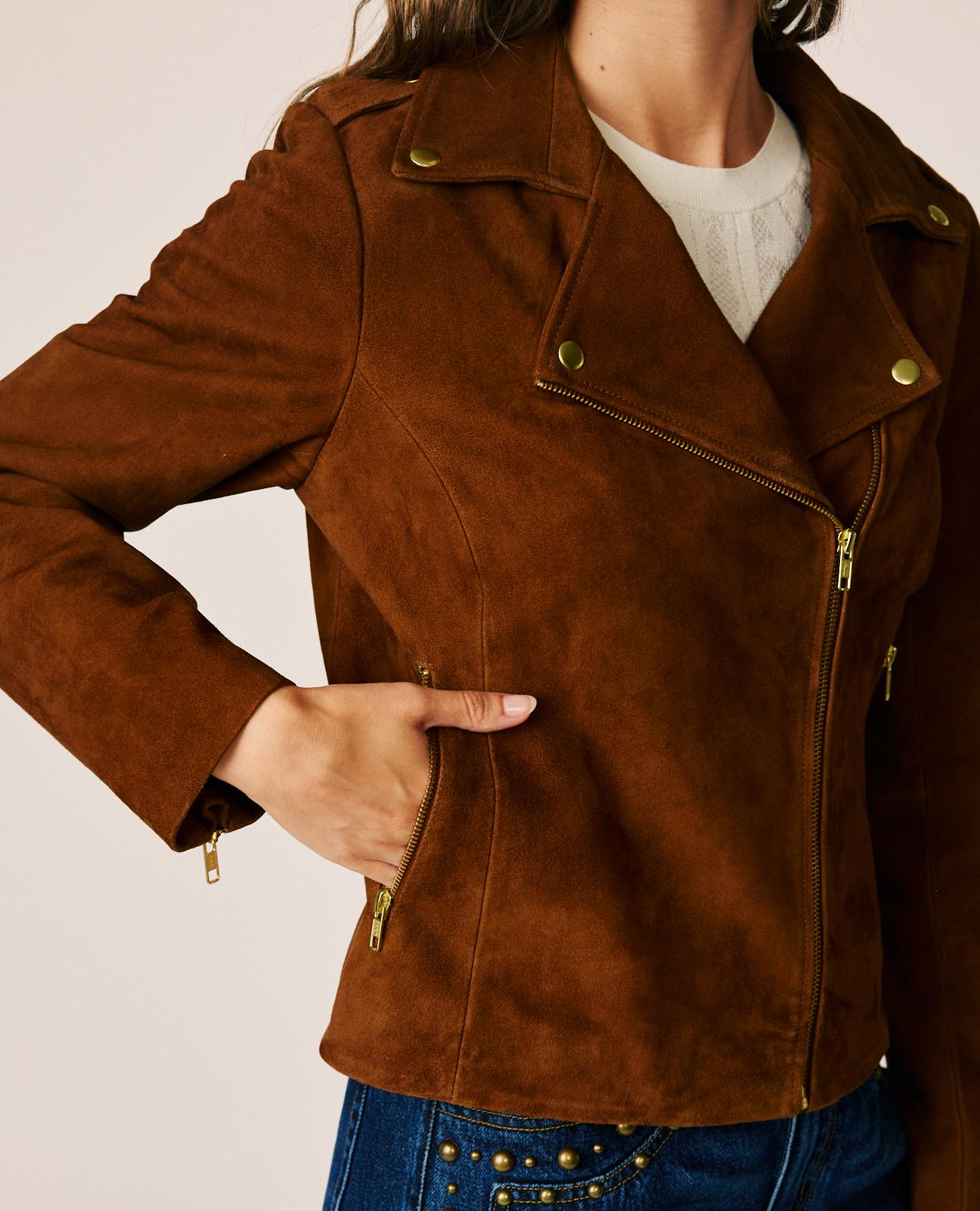 CHAQUETA BIKER DE ANTE