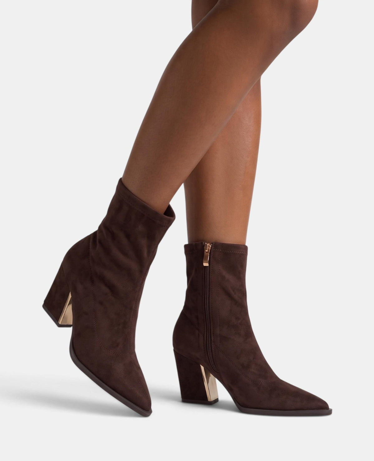 BOTA COM EFECTO DE PELE DE CABRA E FECHO DE FECHO DE CORRER