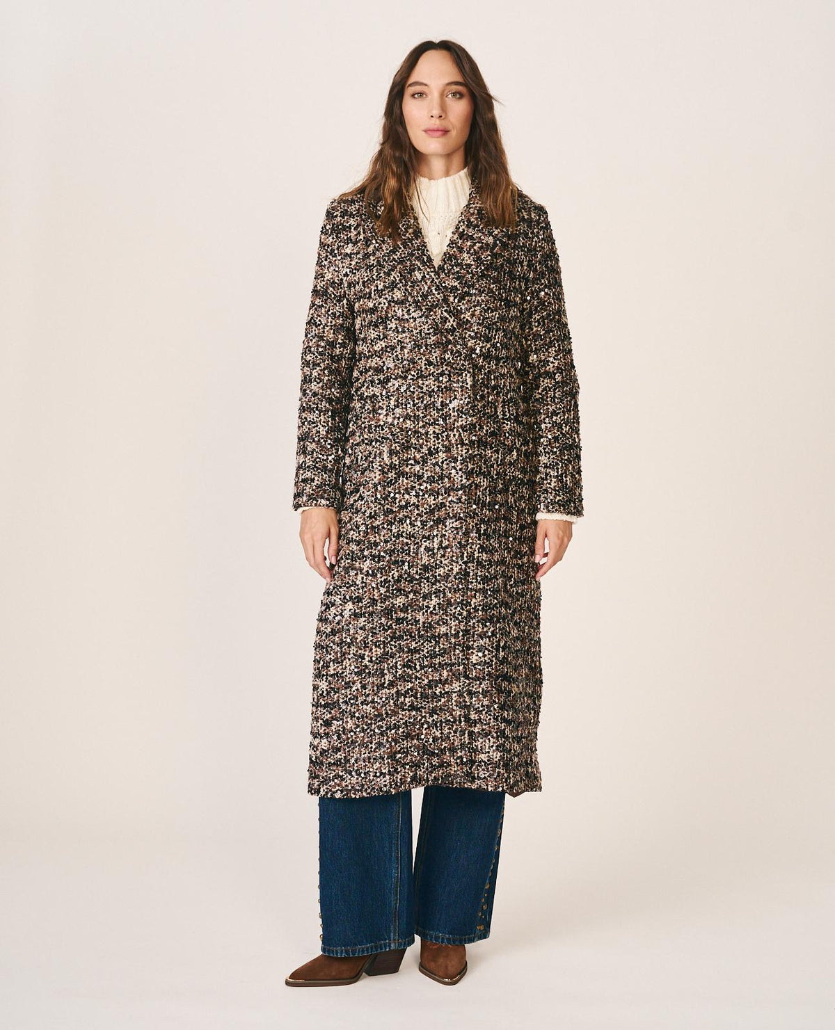 CAPPOTTO IN TWEED CON PAILLETTES