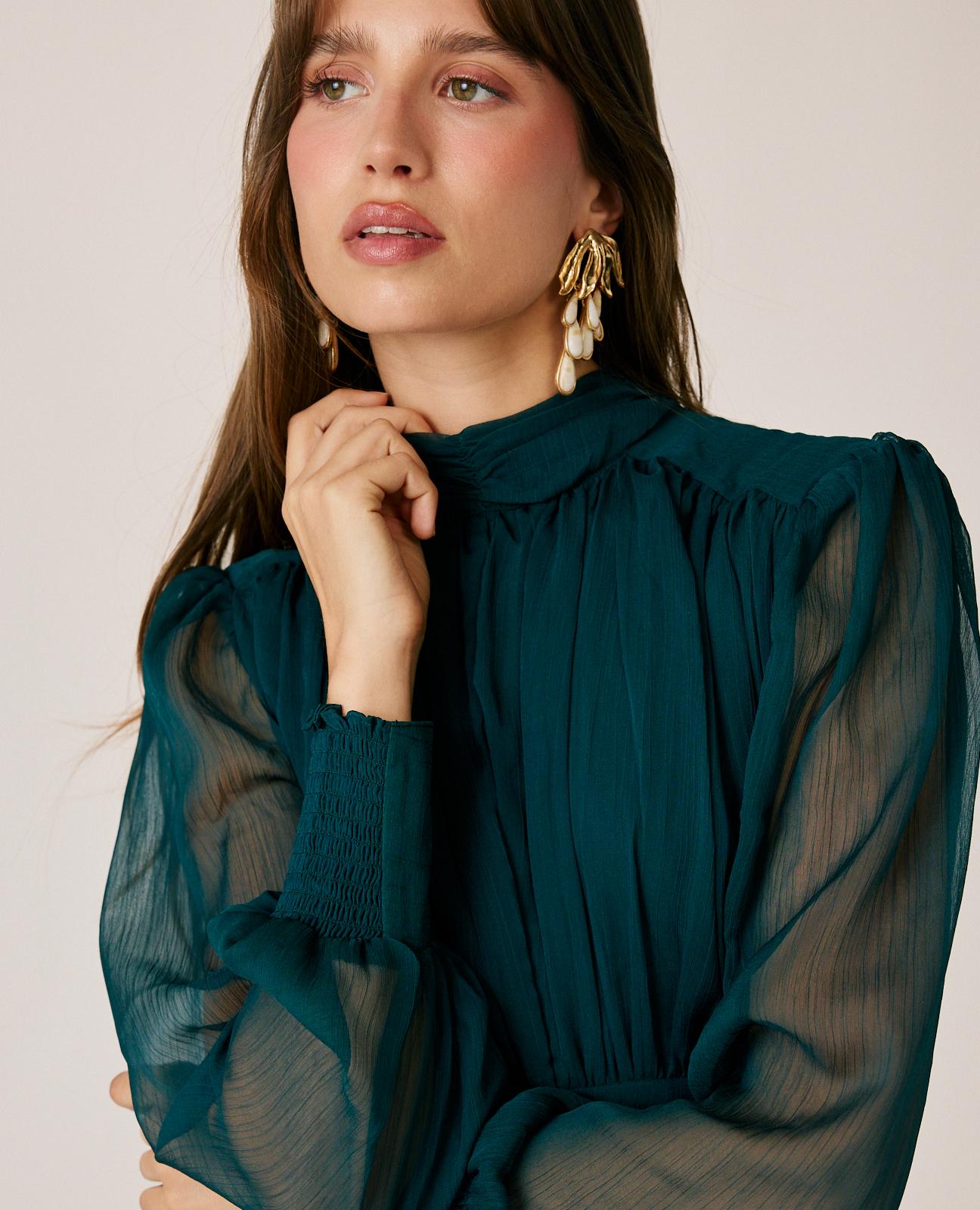 VESTIDO LARGO GASA PLISADO