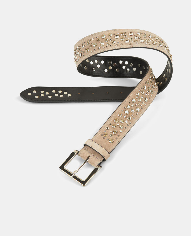 CINTO DE COURO COM CONTAS