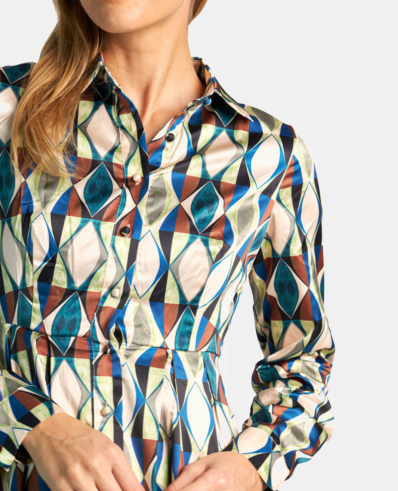 VESTIDO SATINADO ESTAMPADO