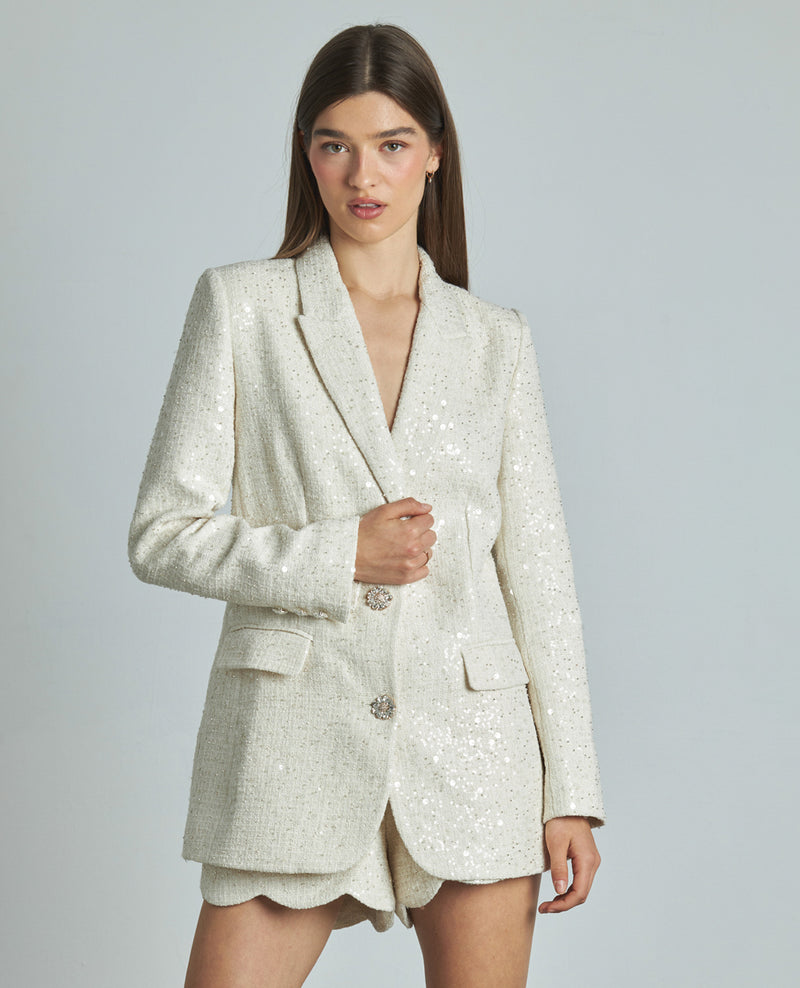 BLAZER LENTEJUELAS BOTÓN JOYA