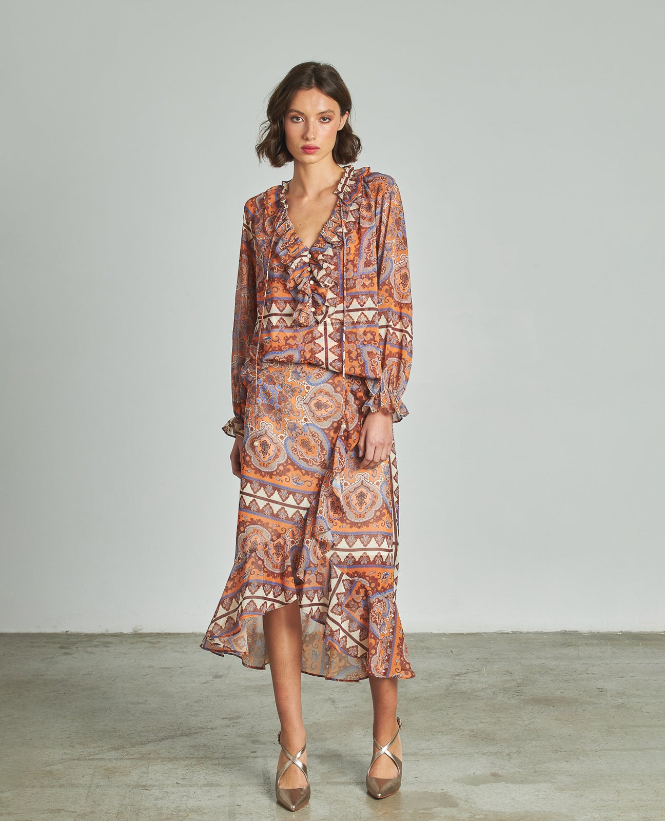 FALDA ESTAMPADA VOLANTES