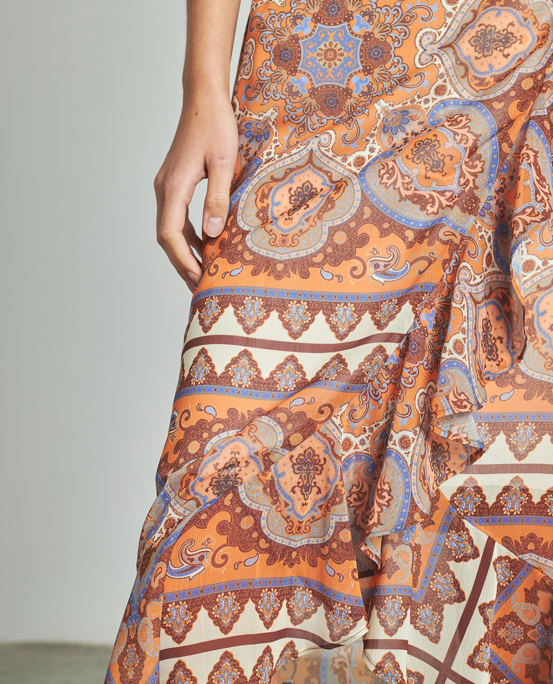 FALDA ESTAMPADA VOLANTES