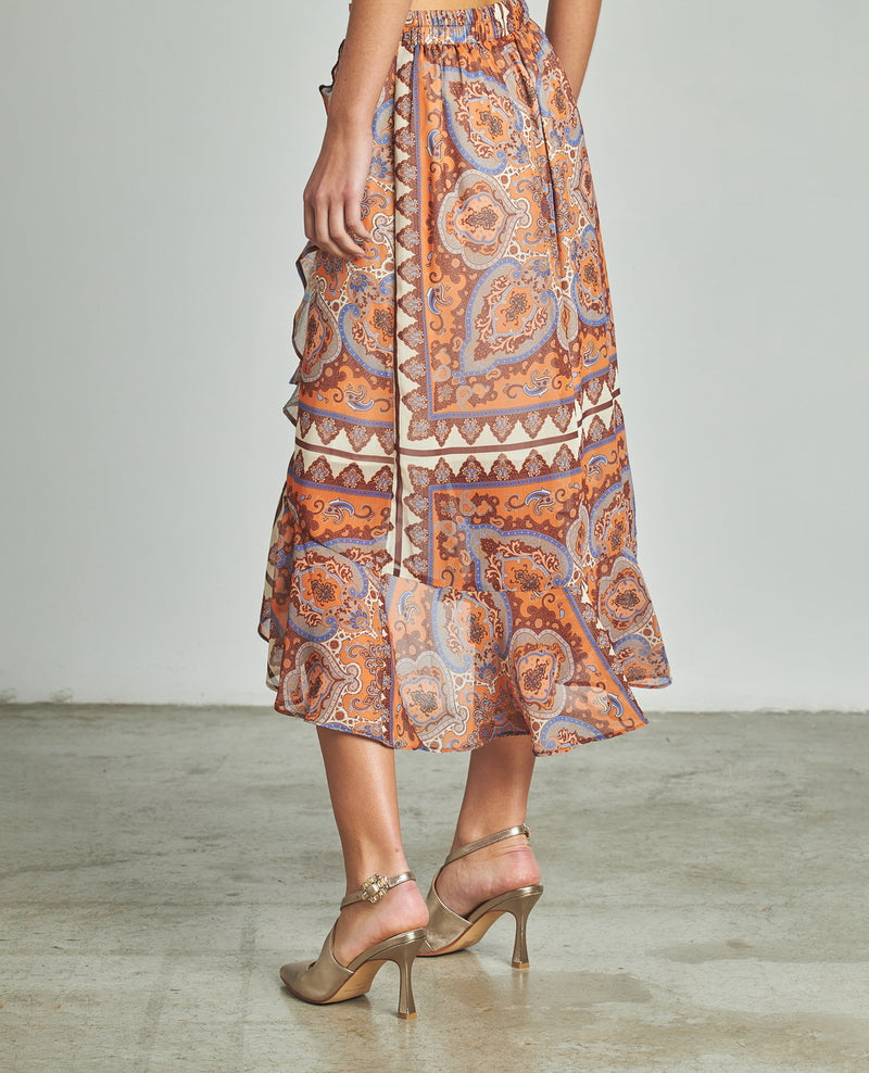 FALDA ESTAMPADA VOLANTES