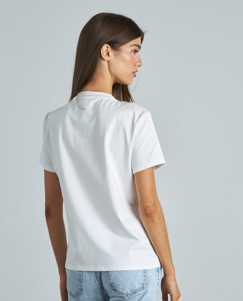 NECK T-SHIRT WITH RHINESTONES