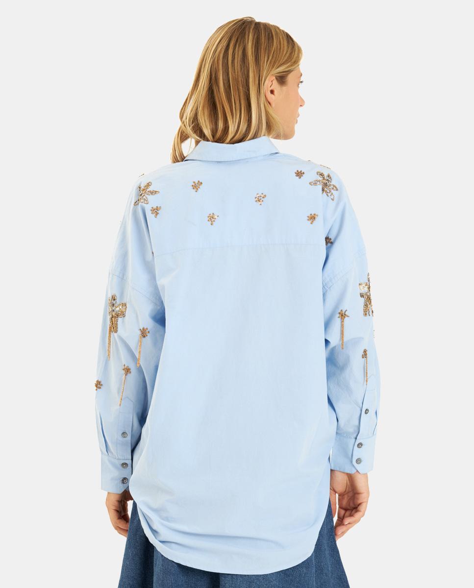 SHIRT WITH HANGING RHINESTONES