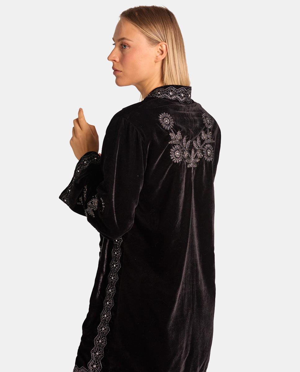 KIMONO EMBROIDERED WITH METALLIC THREAD