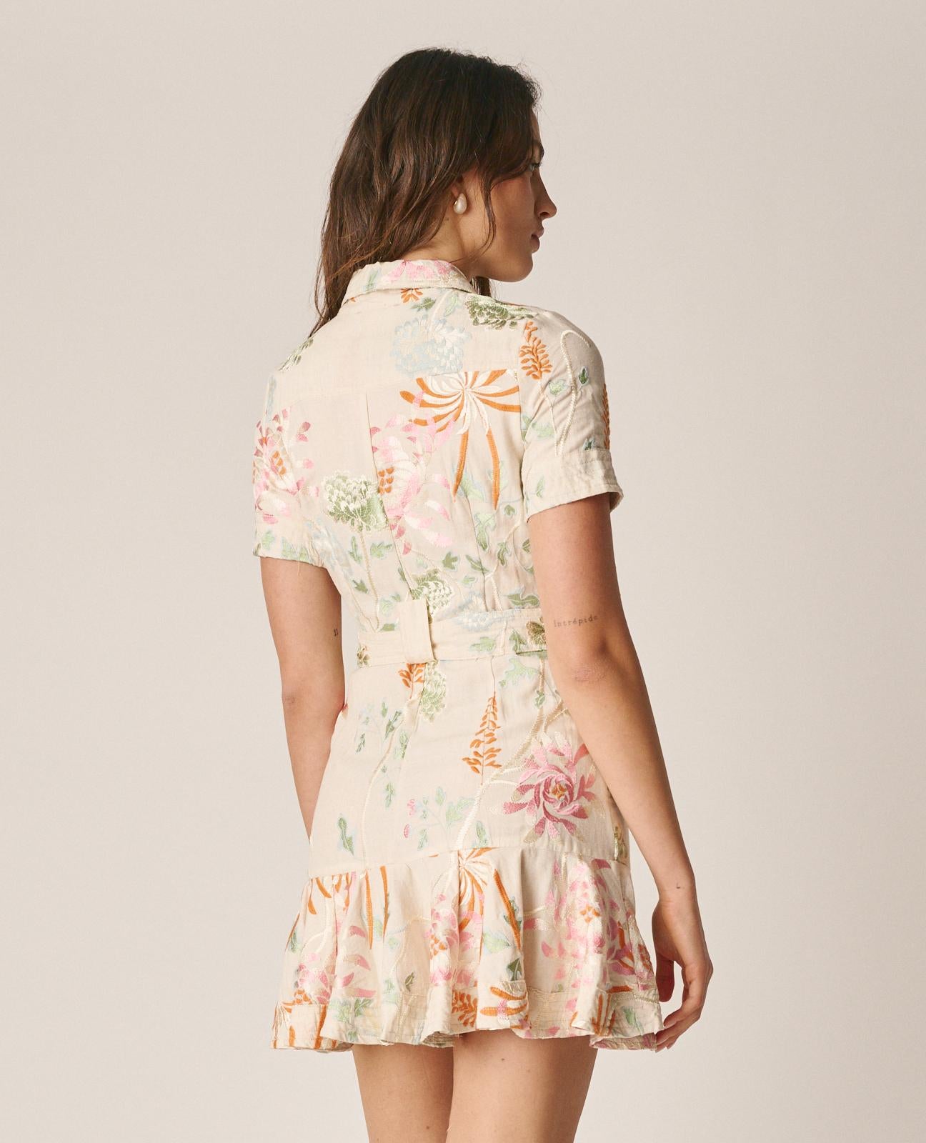 SHORT DRESS EMBROIDERED DETAIL