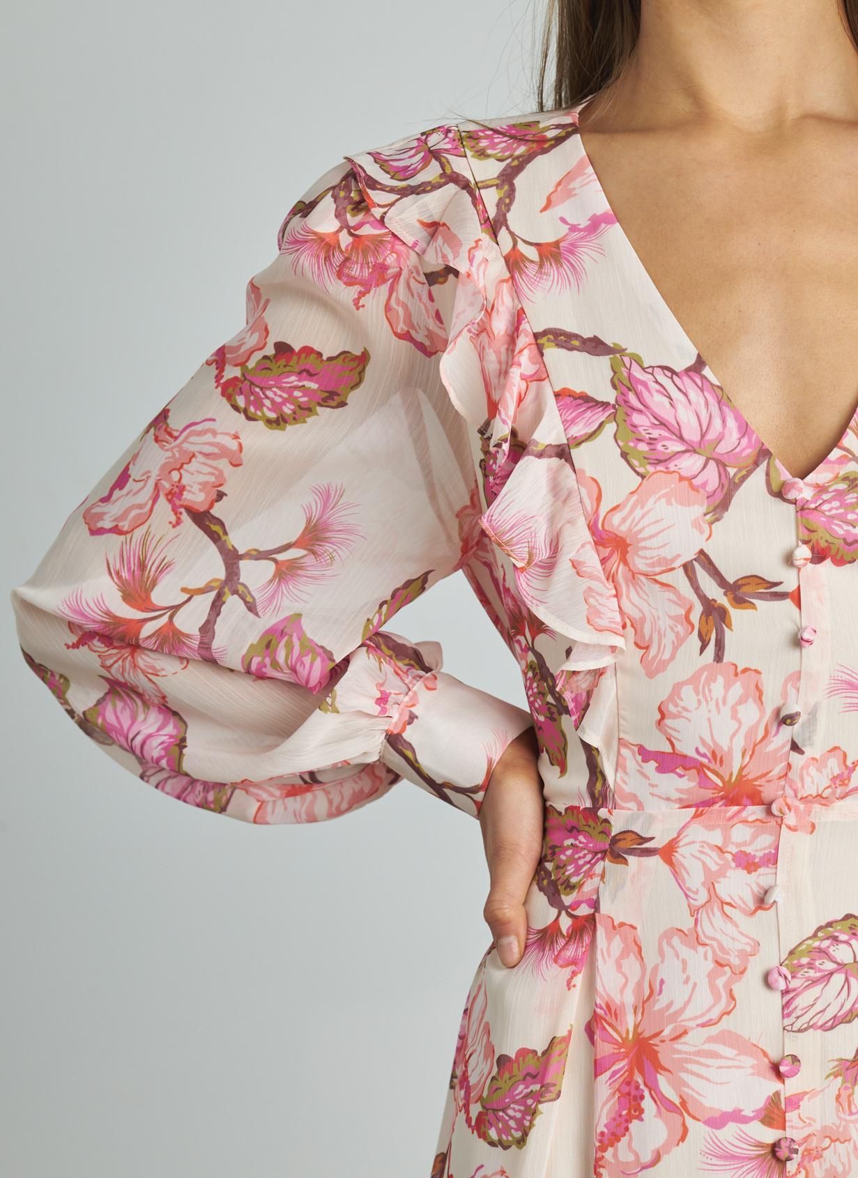 SHORT DRESS WITH RUFFLE DETAIL