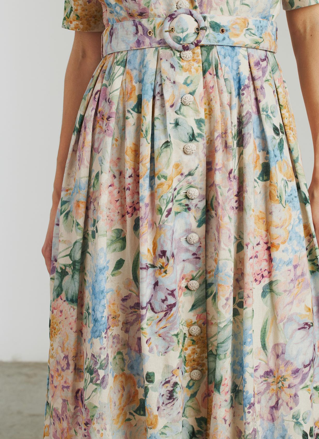 VESTIDO MIDI BORDADO CINTURÓN