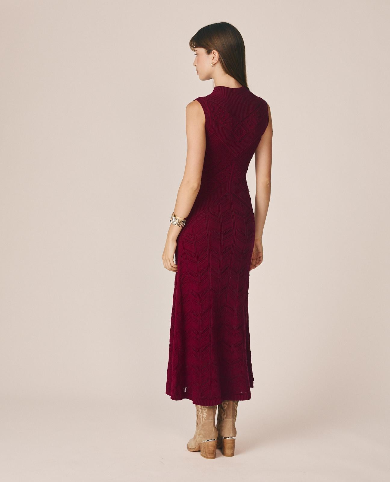 VESTIDO MAXI DE PUNTO CALADO