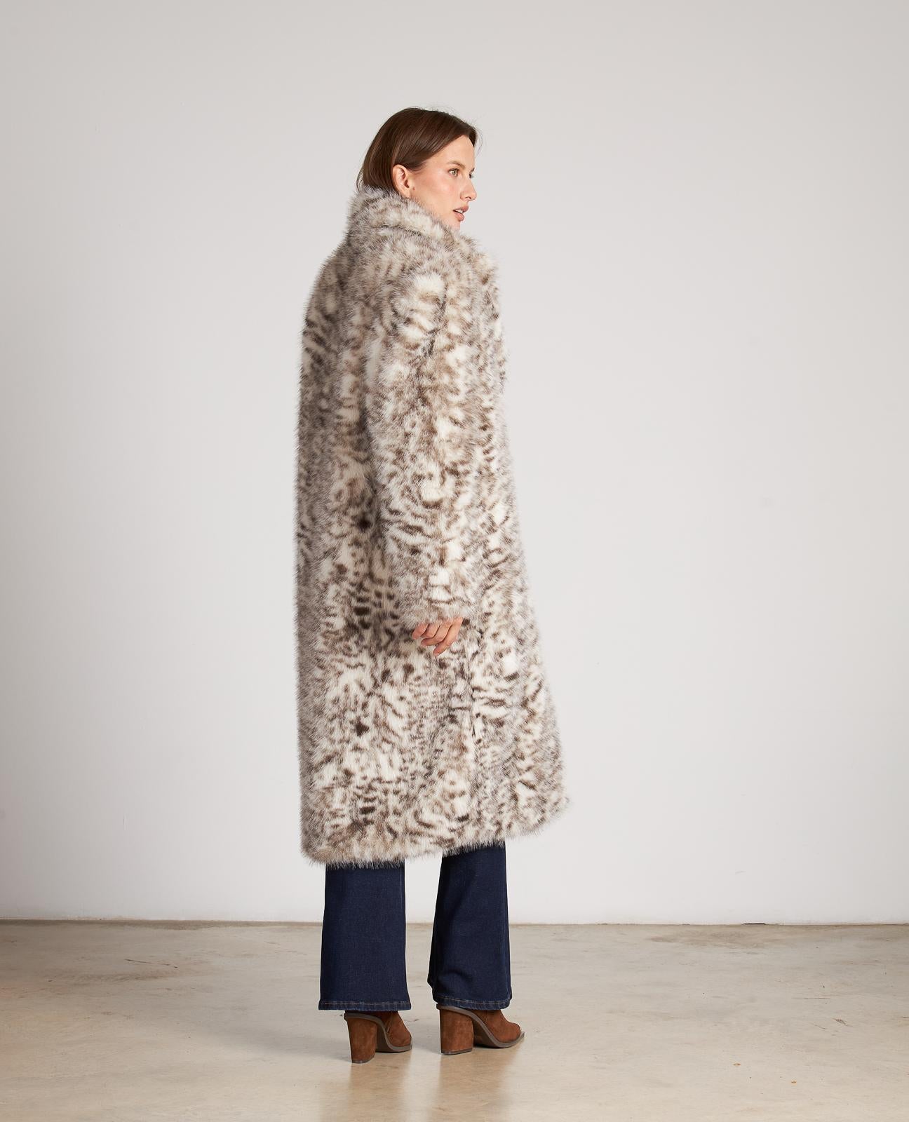 PRINTED FUR COAT