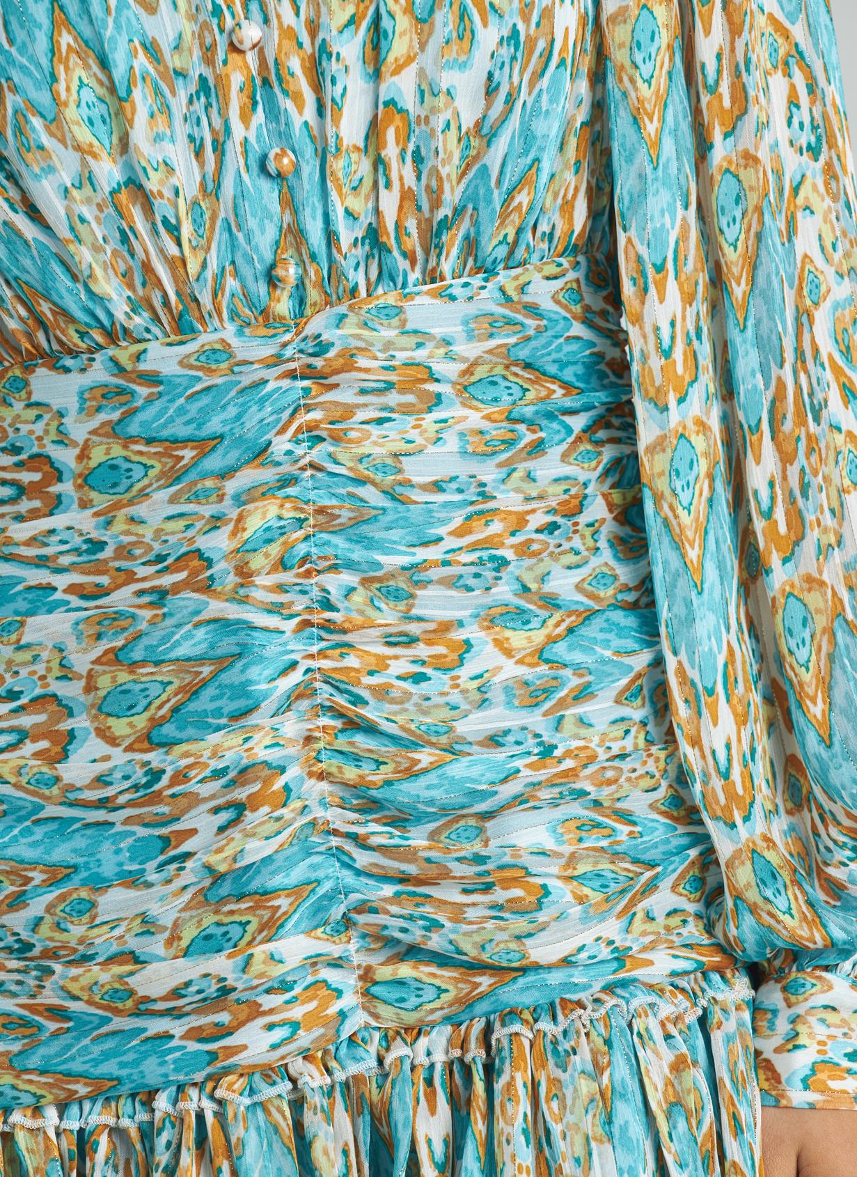 VESTIDO ESTAMPADO FRUNCIDO