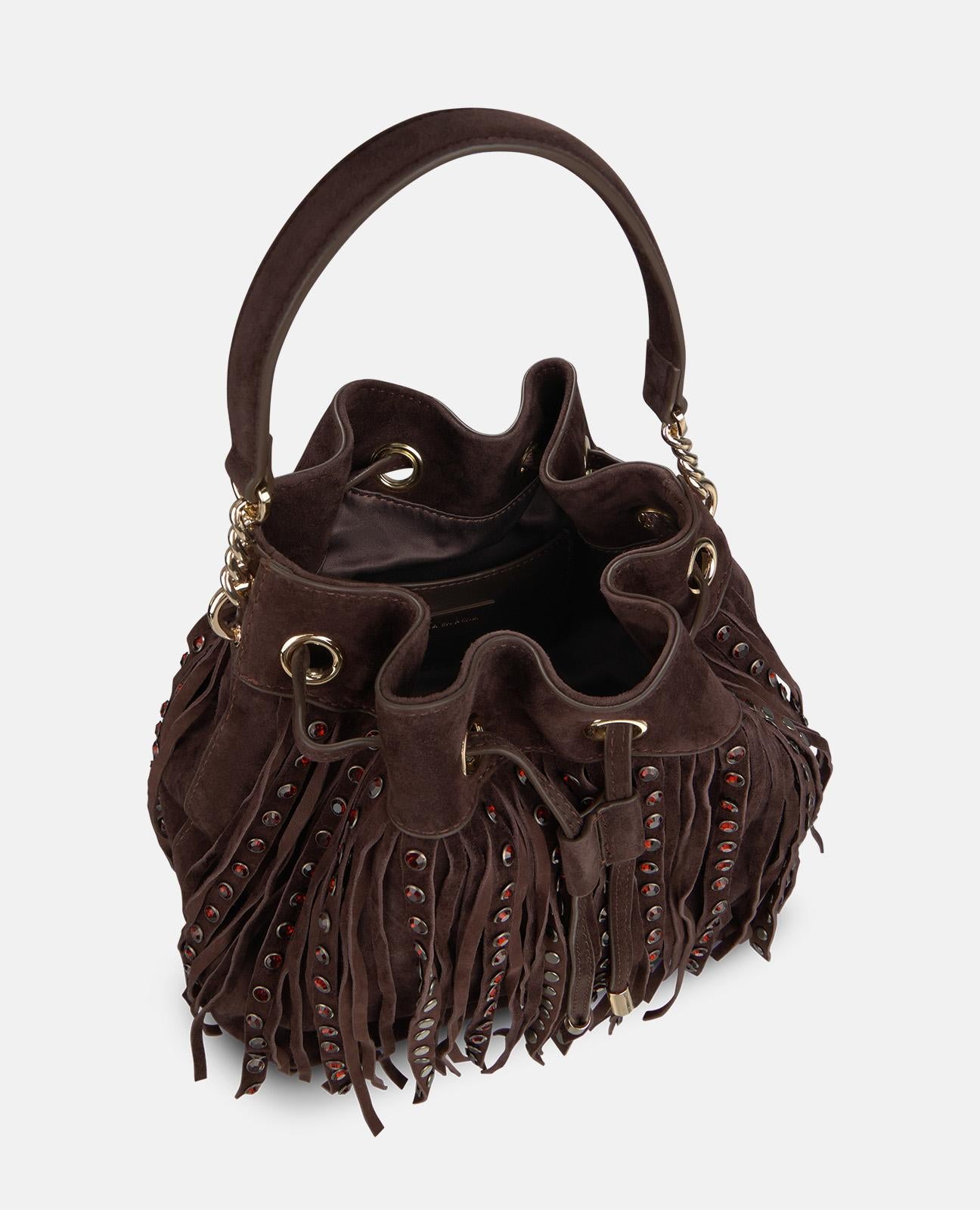 BOLSO BOMBONERA ANTE CON DETALLES METÁLICOS
