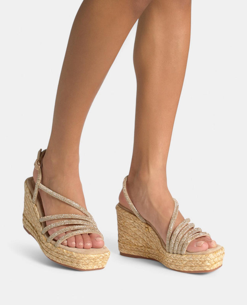 WEDGE WITH RHINESTONE STRIPS