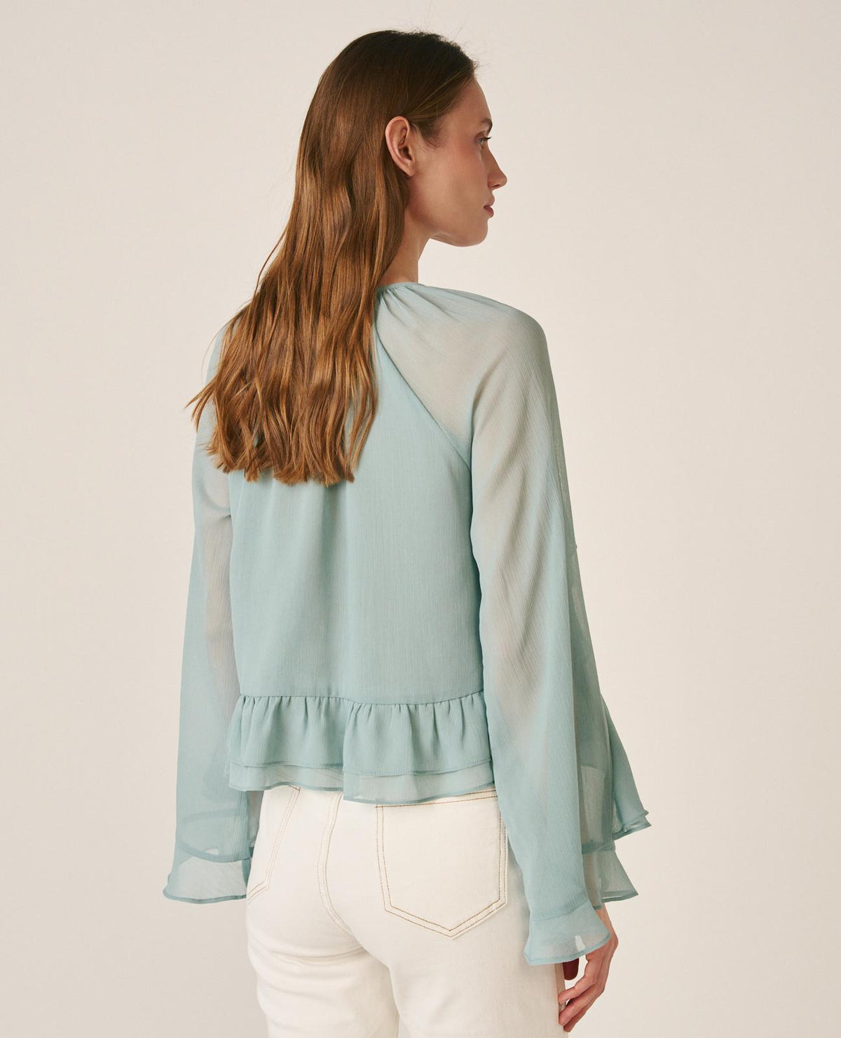 BLUSA MANGA VOLANTES