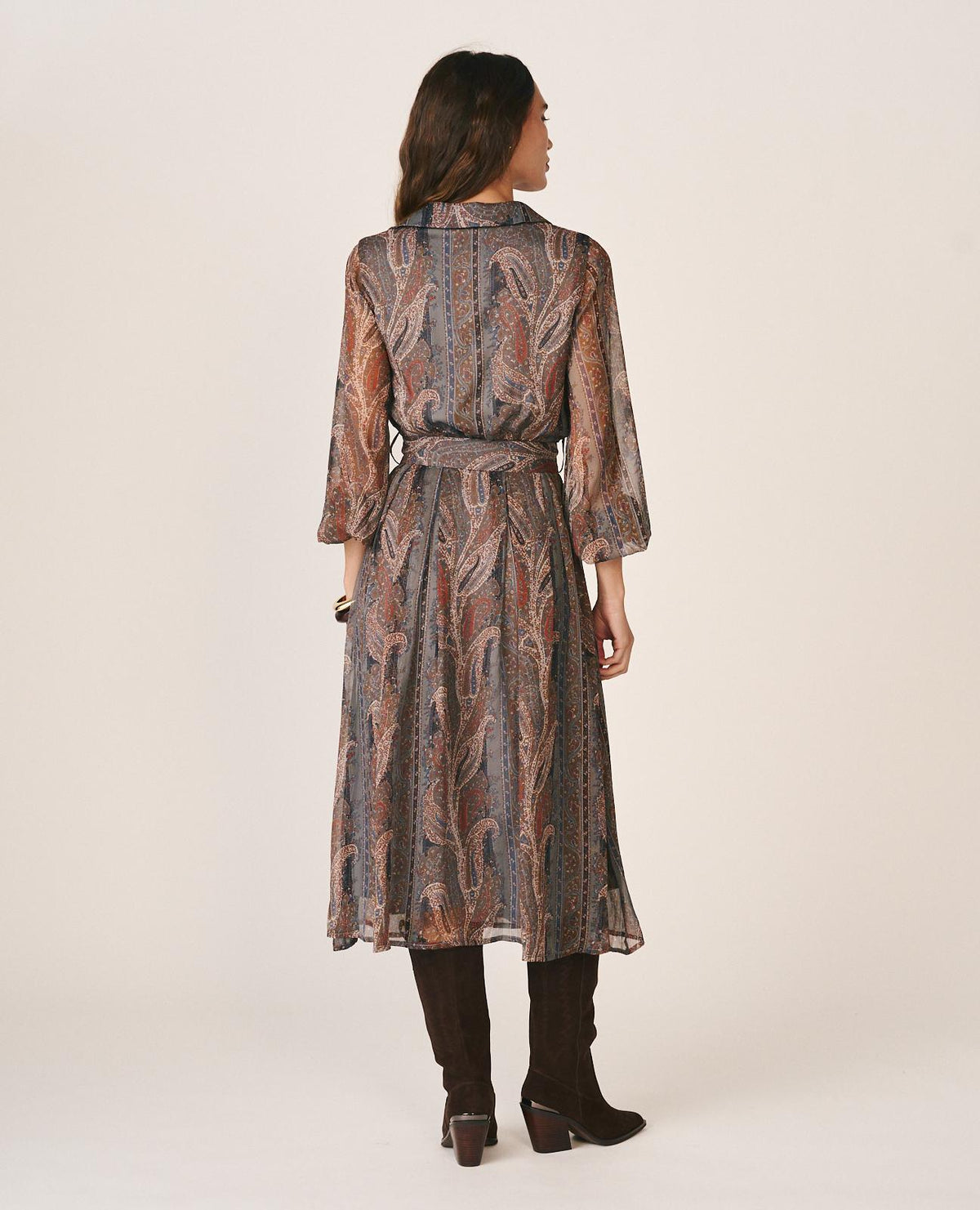 VESTIDO MIDI GASA PAISLEY