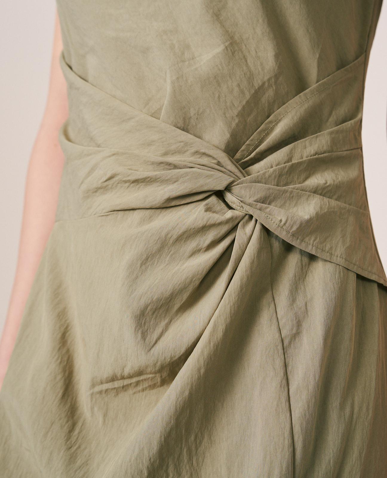 VESTIDO CUELLO DRAPEADO