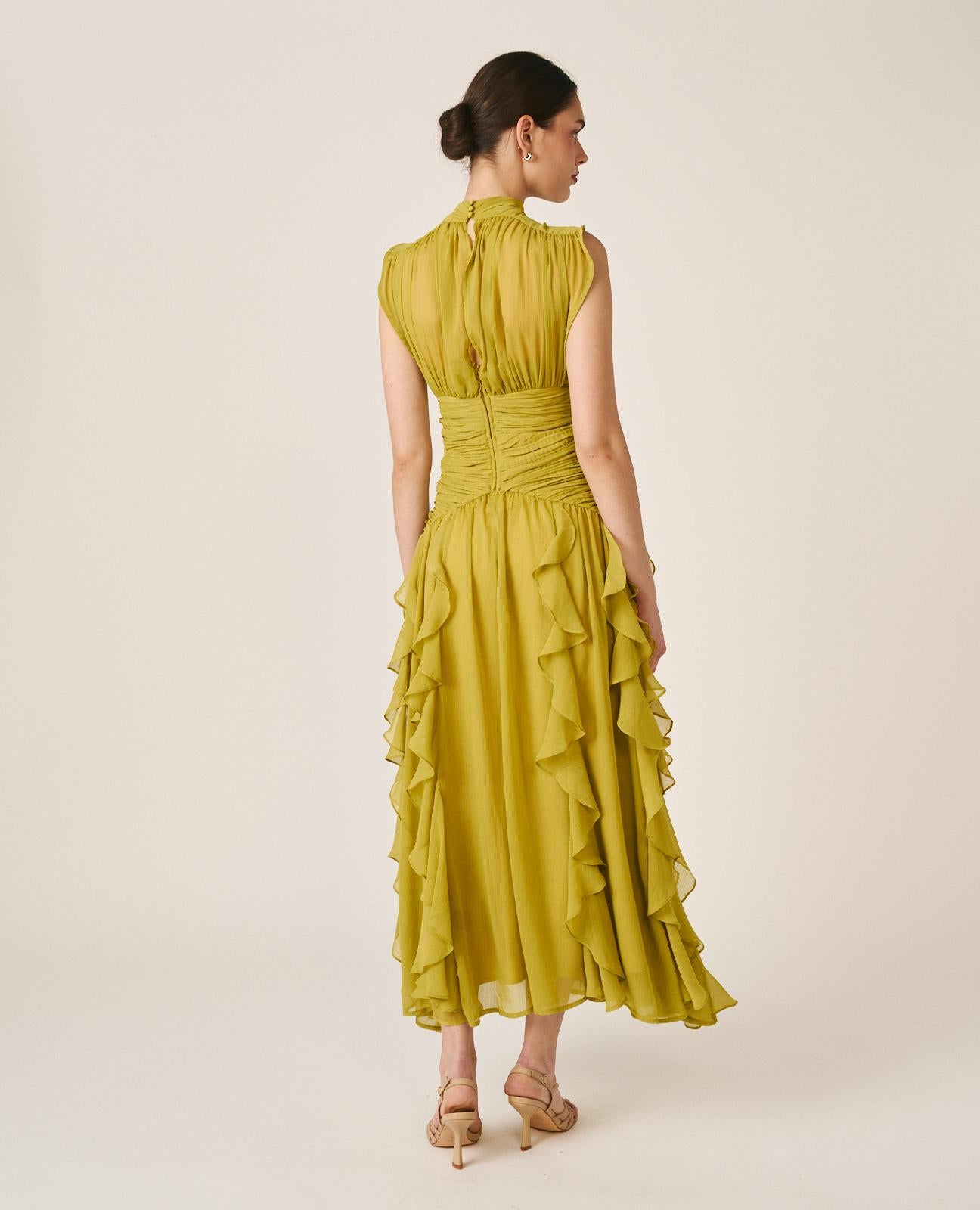 VESTIDO LARGO VOLANTES