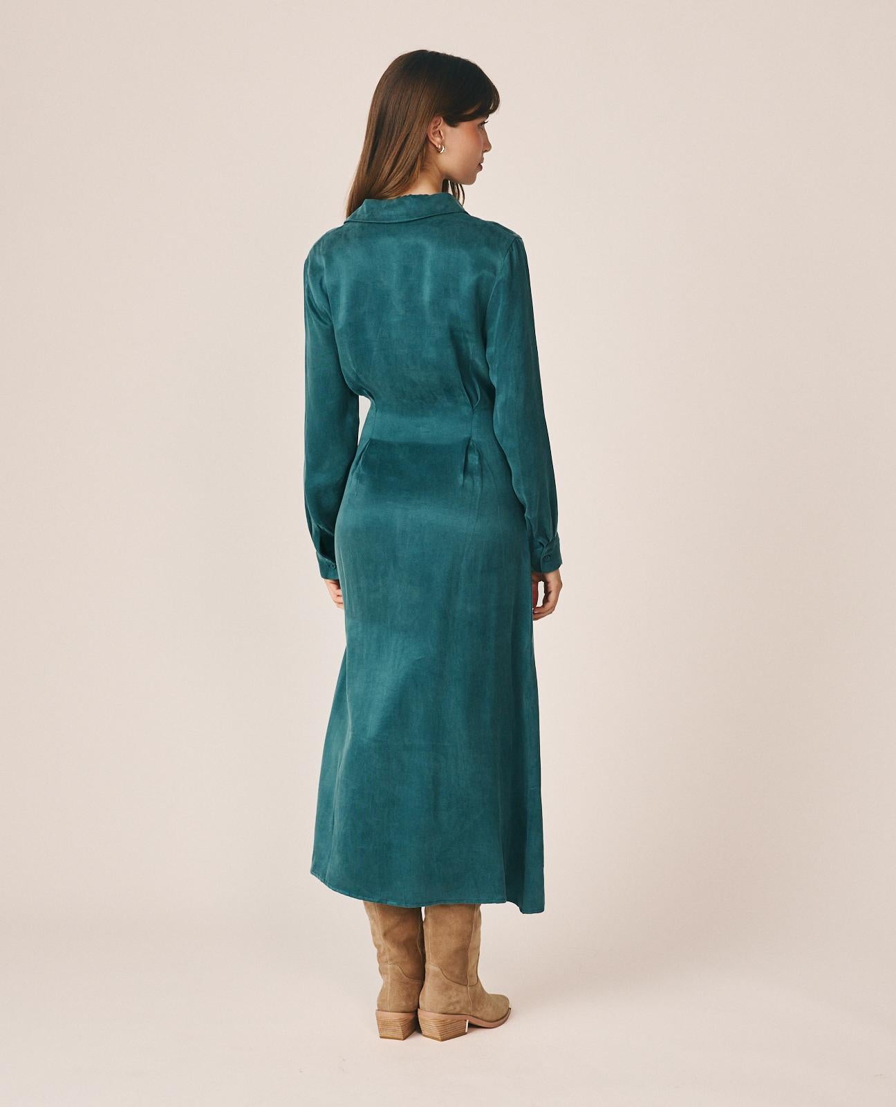 VESTIDO MIDI CAMISERO EN LYOCELL