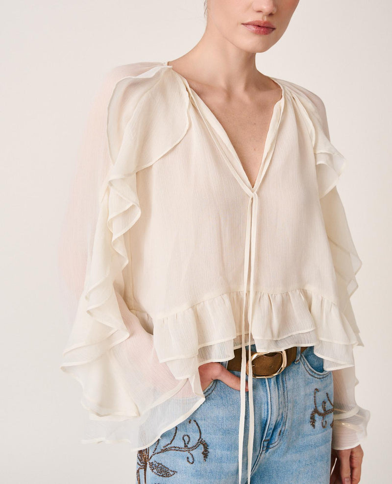 BLUSA MANGA VOLANTES