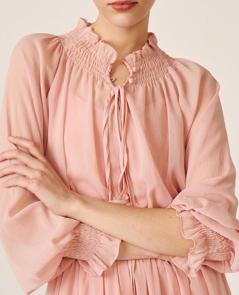 VESTIDO CUELLO FRUNCIDO