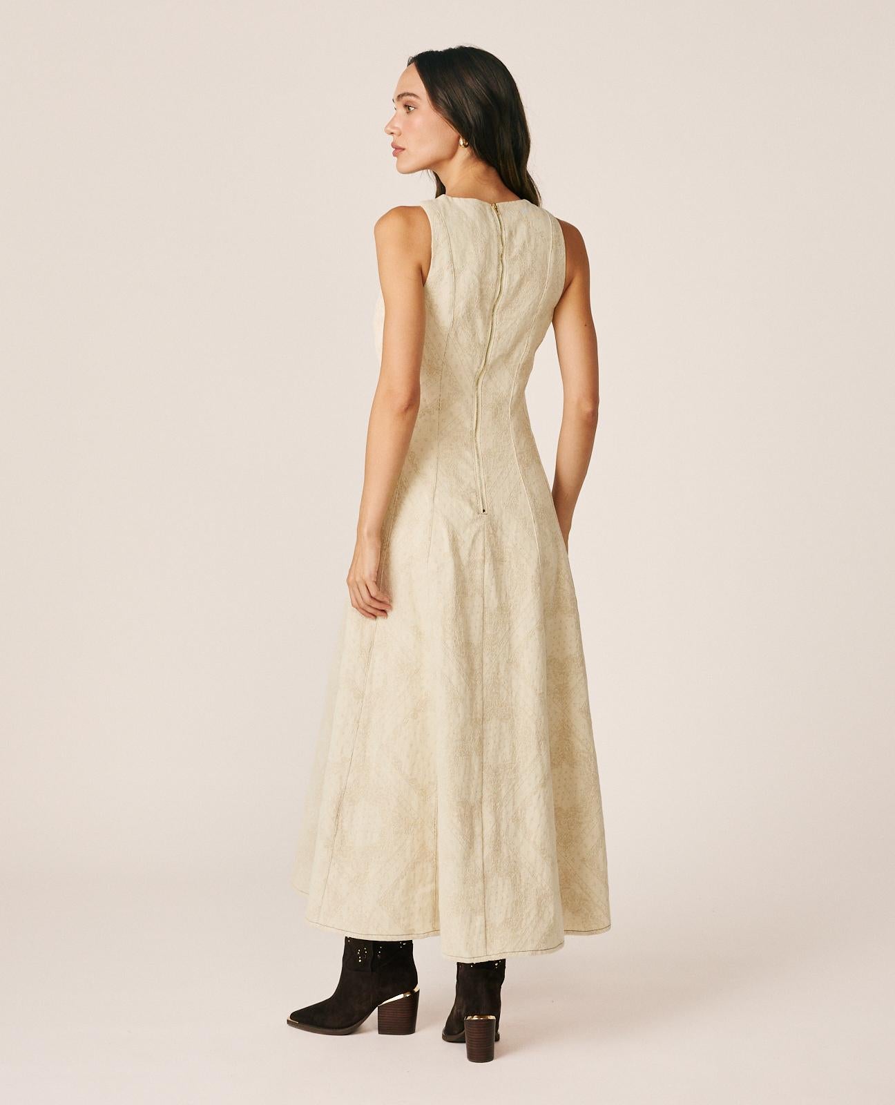 VESTIDO LARGO JACQUARD PAISLEY