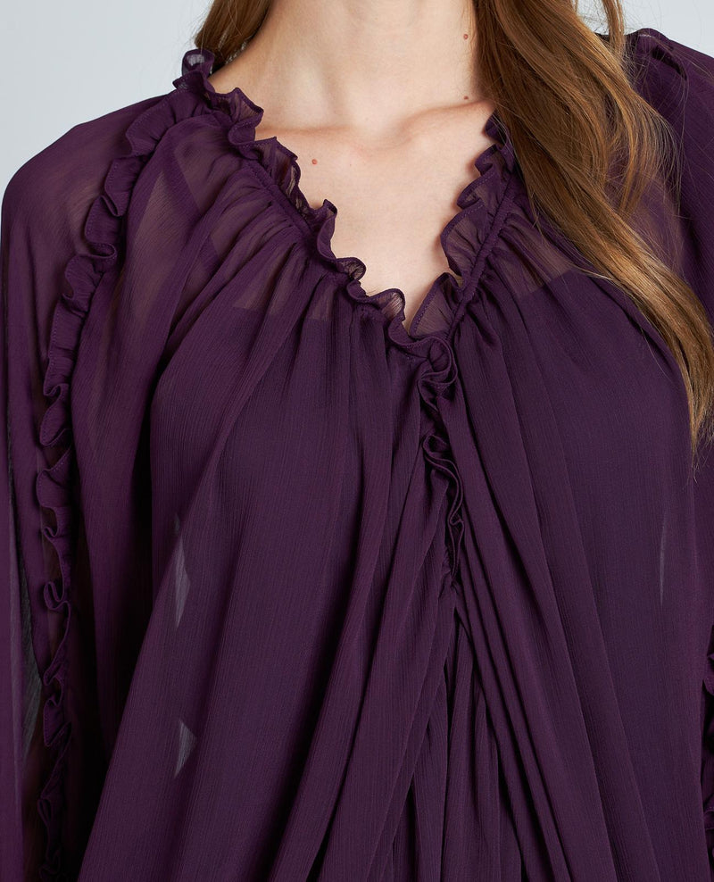 VESTIDO DRAPEADO SEMITRANSPARENTE