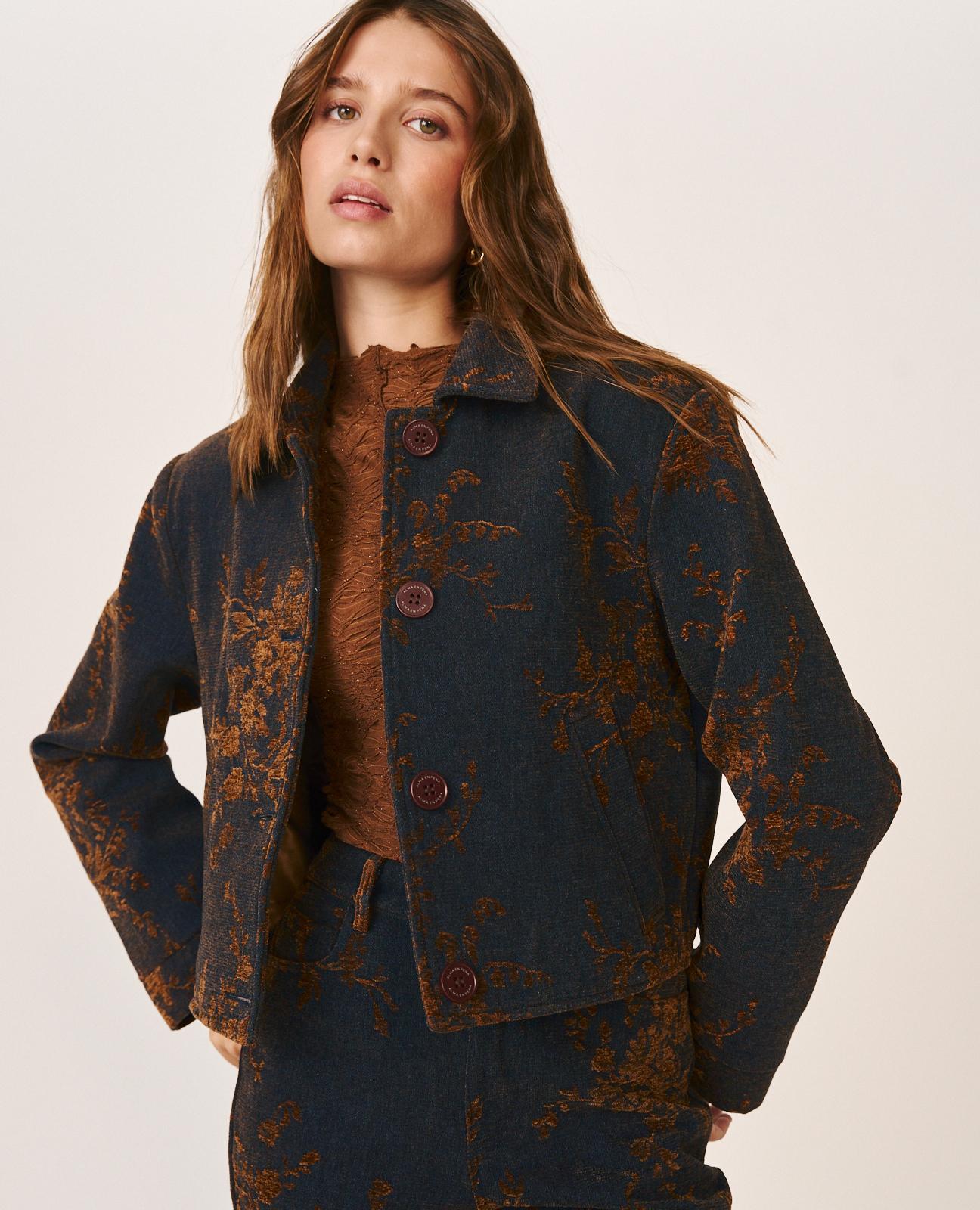 CHAQUETA DENIM FLORAL