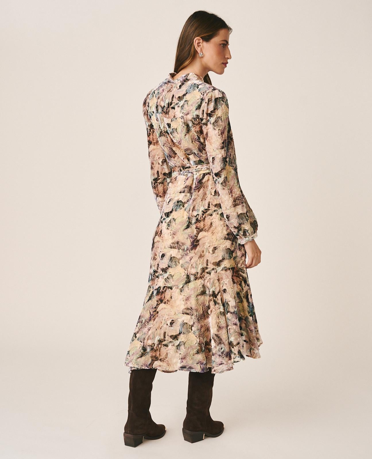 VESTIDO MIDI SEDA ESTAMPADO
