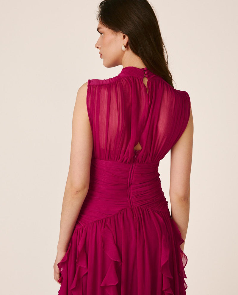 VESTIDO LONGO COM VOLANTES