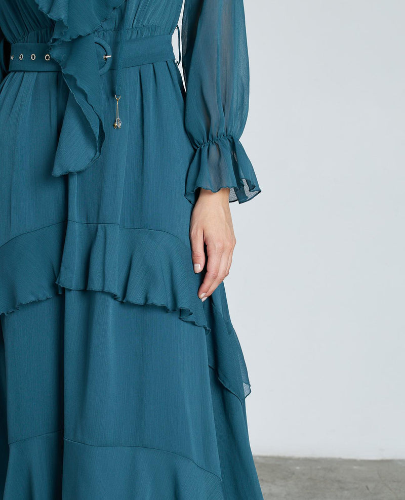 VESTIDO VOLANTES CINTURÓN