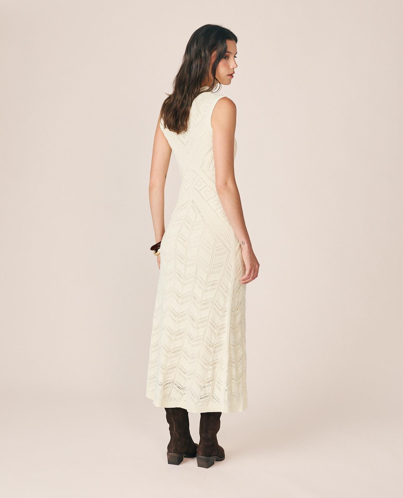 VESTIDO MAXI DE PUNTO CALADO
