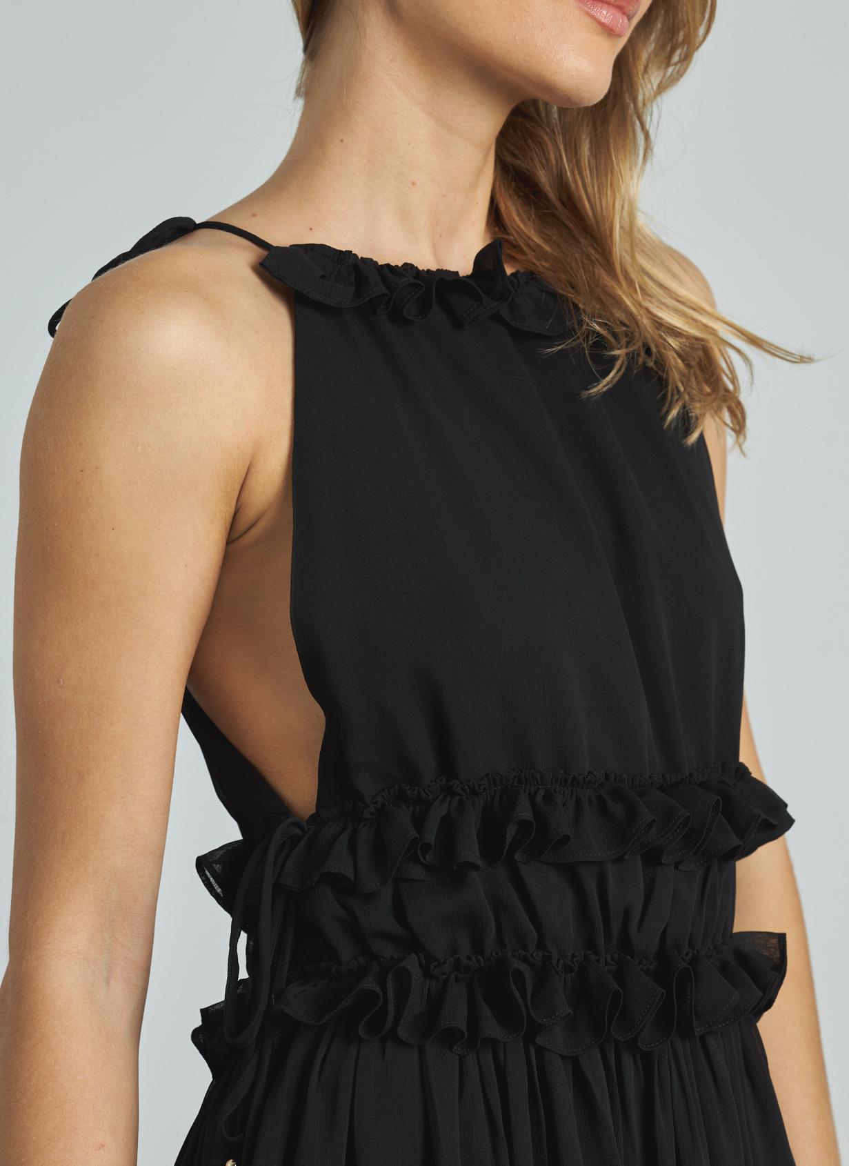 VESTIDO MIDI COM DECOTE HALTERE