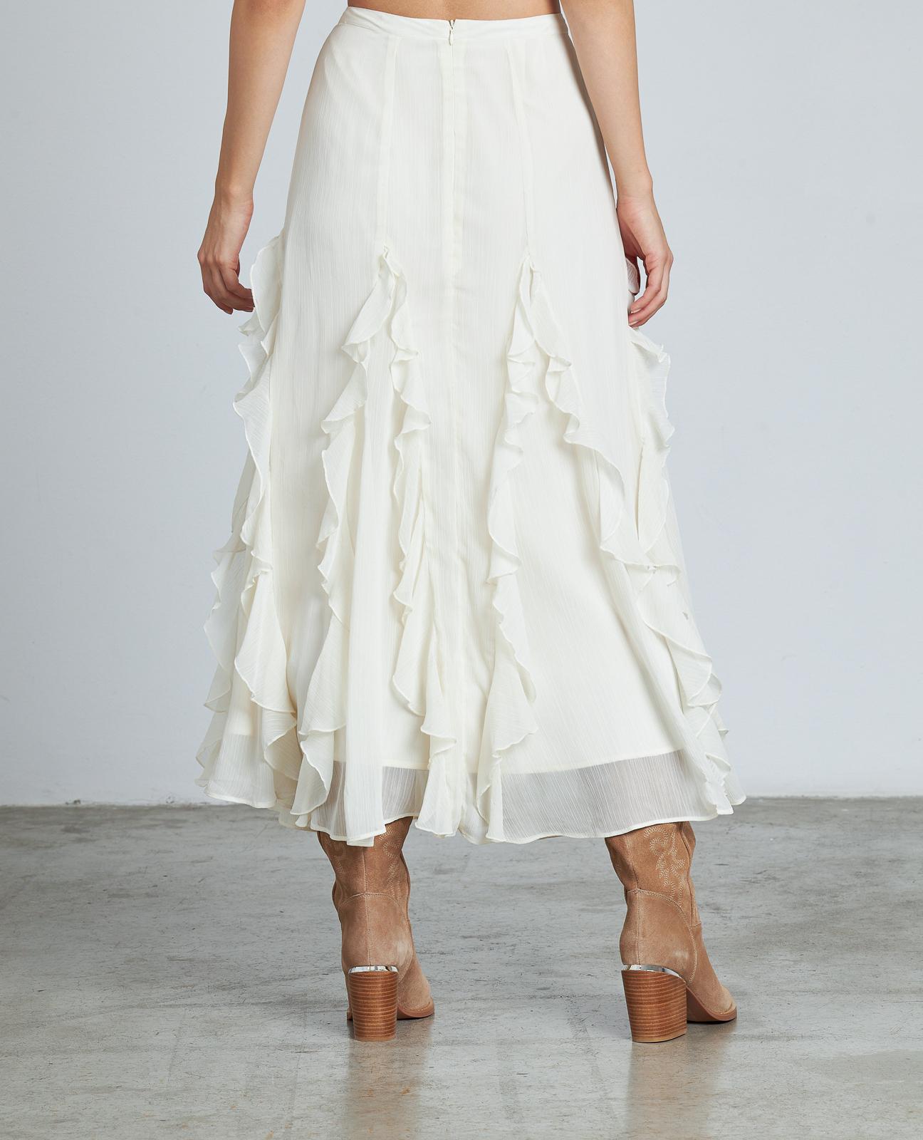 RUFFLED MIDI SKIRT