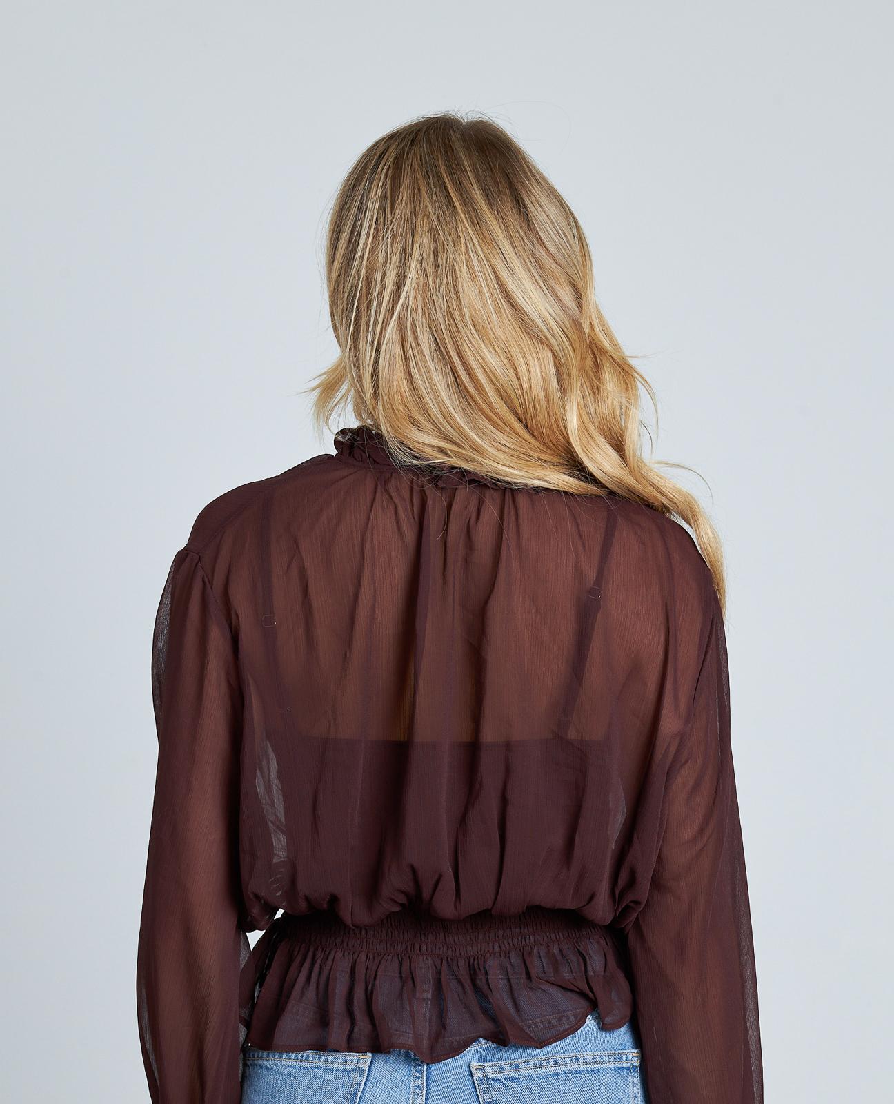 BLUSA SEMITRANSPARENTE VOLANTES