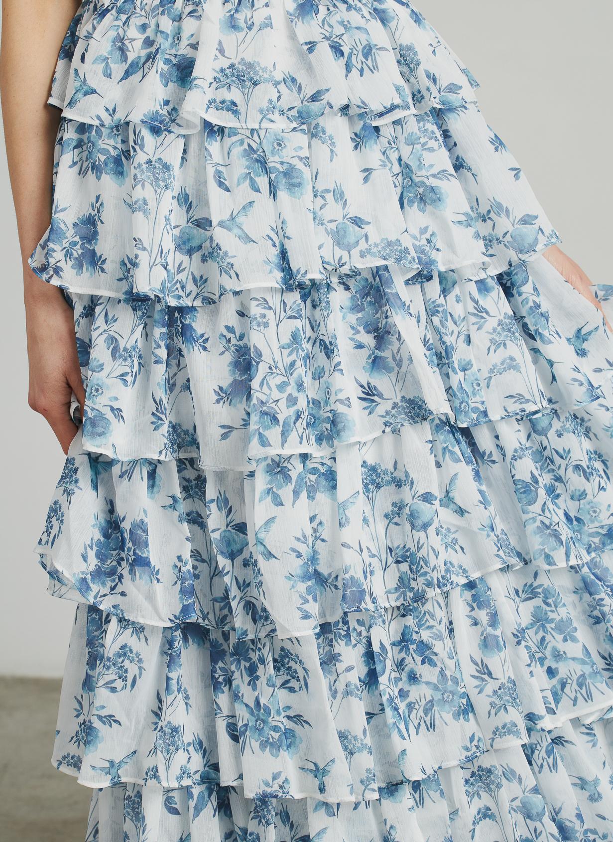 LONG DRESS WITH RUFFLED STRAPS