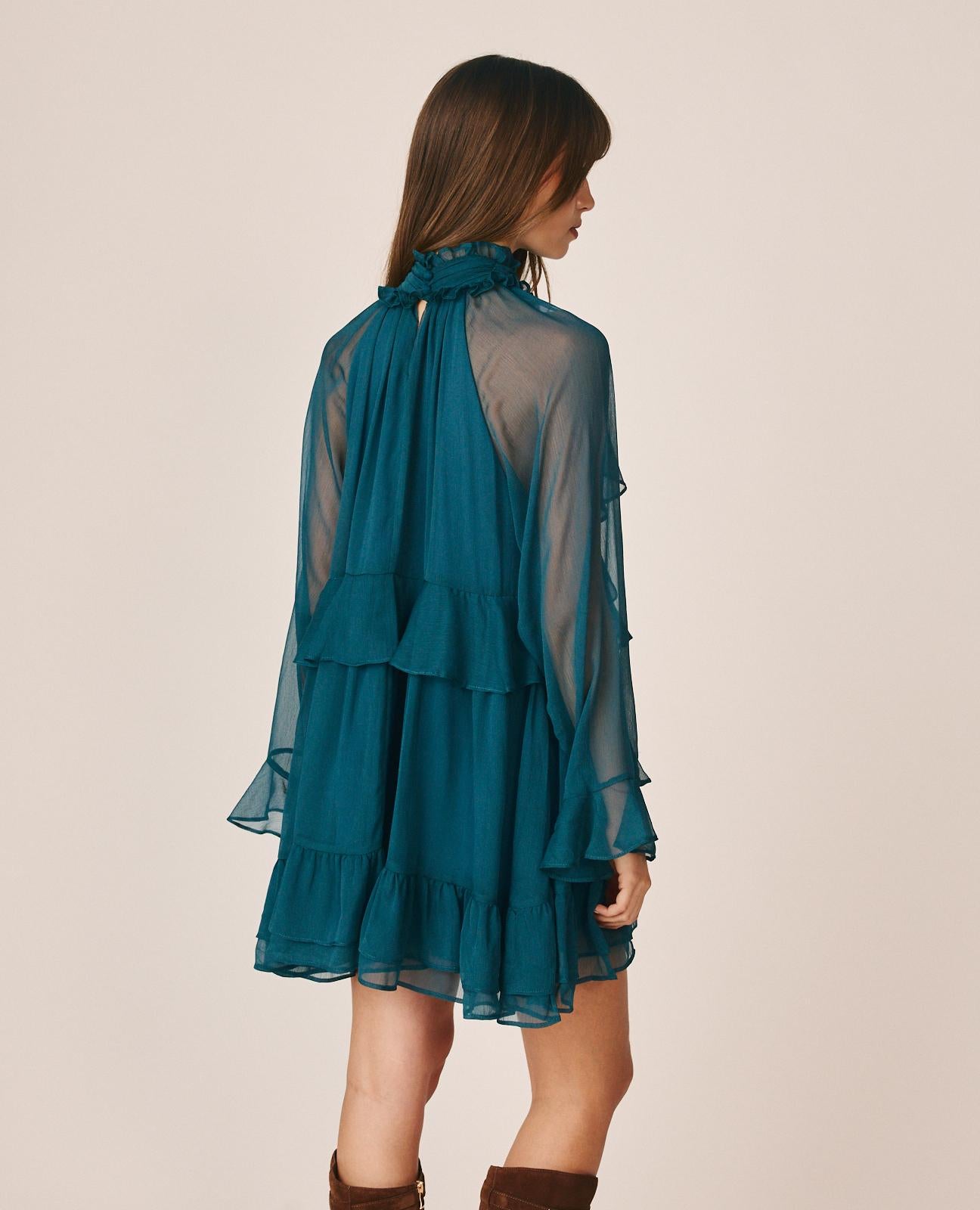 VESTIDO MINI CON VOLANTES
