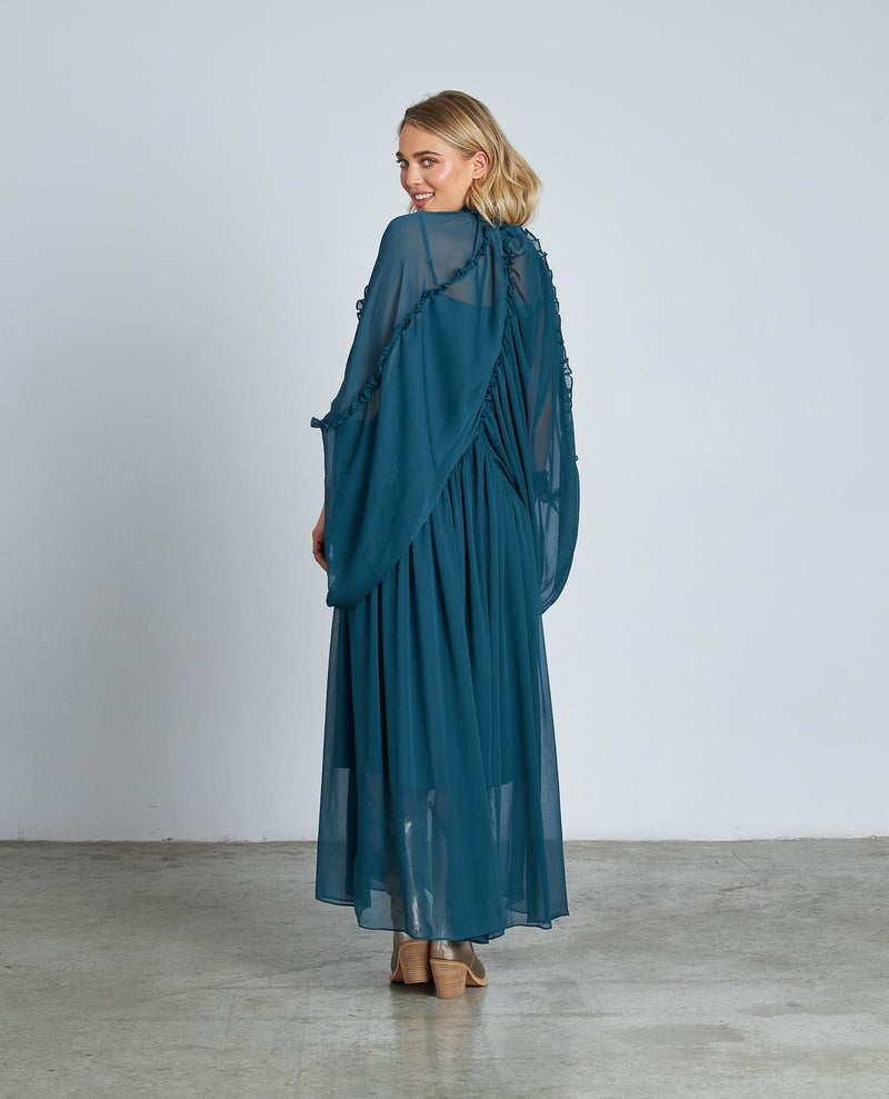 VESTIDO DRAPEADO SEMITRANSPARENTE