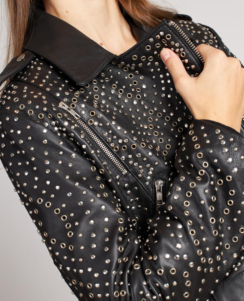 BIKER WITH OPENWORK STUDS