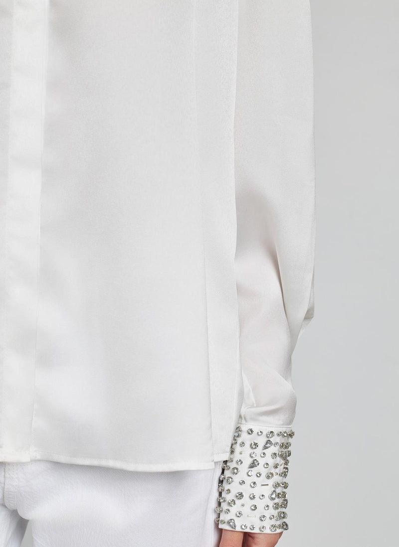 CAMISA EFECTO SATINADO PEDRERÍA