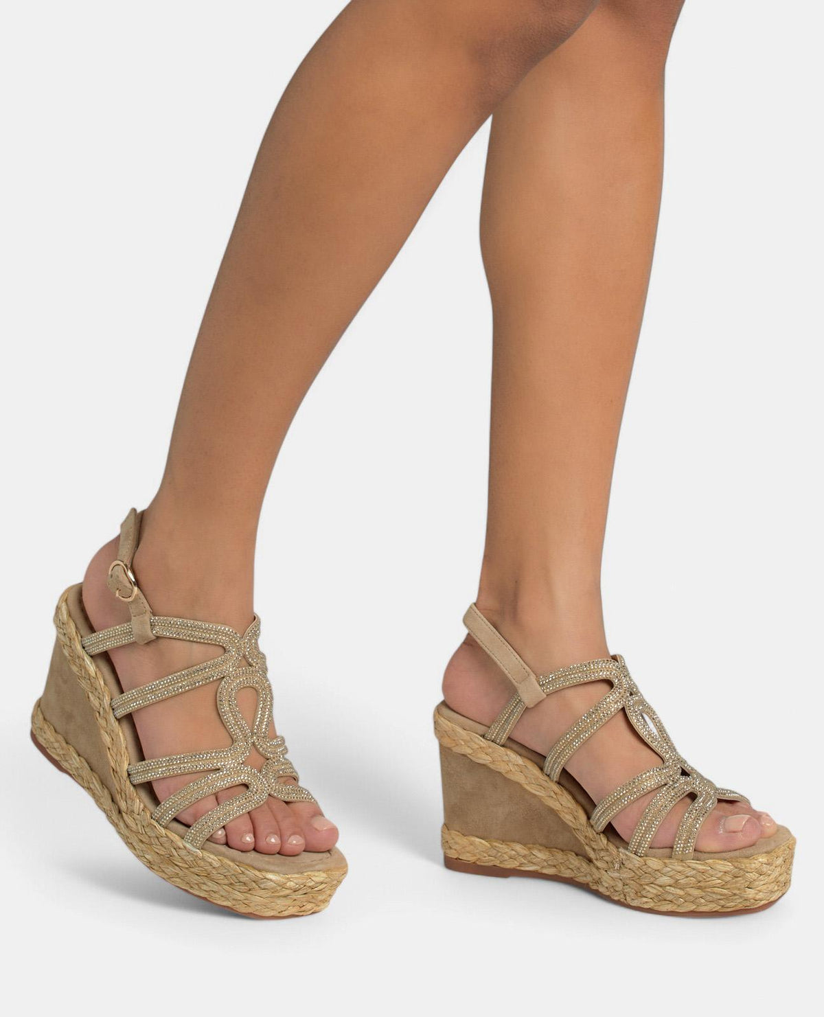 SANDALI CON TACCO A ZOLLA E STRAP
